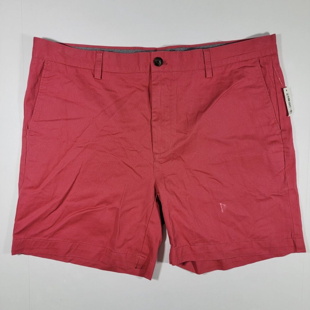 Amazon Essentials Chino Shorts Flat Front Coral Pink Size 38‎ NEW